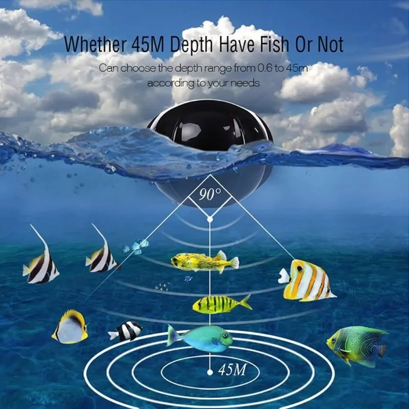 Fish Finder Smart Portable Depth Fish Finder with 100M Wireless Sonar Sensor Echo Sounder LCD Fishfinder Lake Sea Fishing