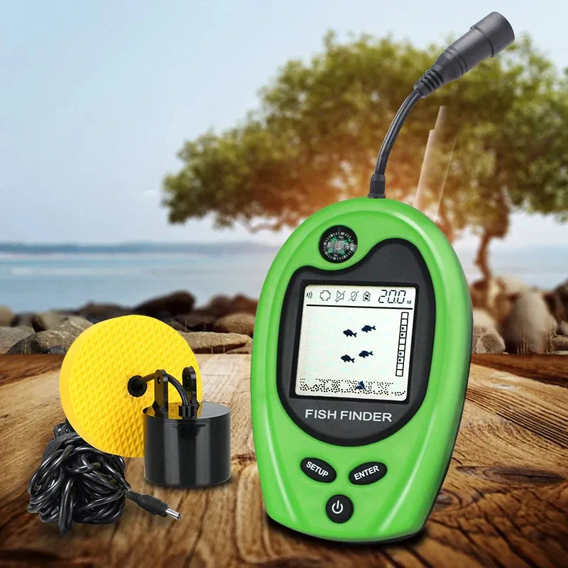 Portable Sonar Transducer with a 100M Lure Echo Sounder and Alarm, for Displaying Fishing Information in Lake and Sea Fishing.