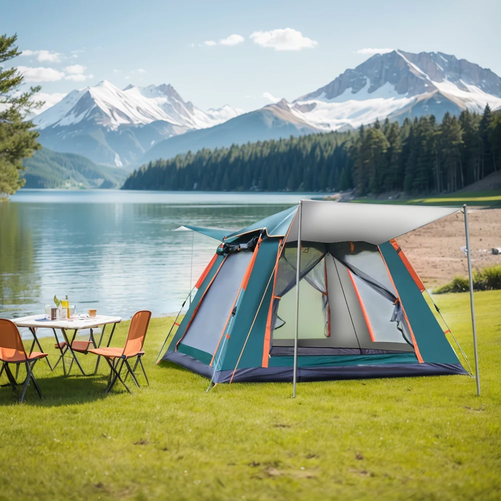 Automatic Quick Open Tent with a Canopy, a Waterproof Portable Hexagonal Tent for Families of 3 - 4 or 4 - 6 People.