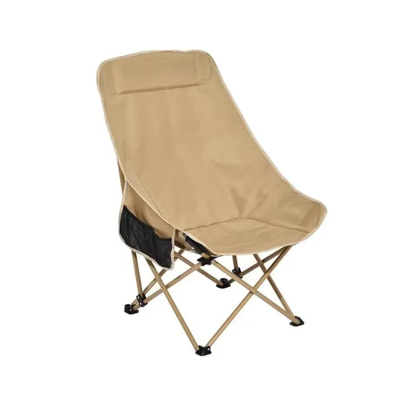 Canvas Stool Folding Chair Outdoor Picnic Camping Folding Chair Leisure Moon Chair High Back Folding Lounge Chair