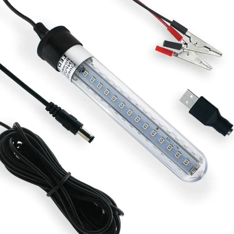 Underwater Night Fishing Light for Fish Finder, with a Power of 5v or 12v and 65w, a Waterproof Corded Lamp for Spearfishing and Ice Fishing that can Attract Fish within 5m.