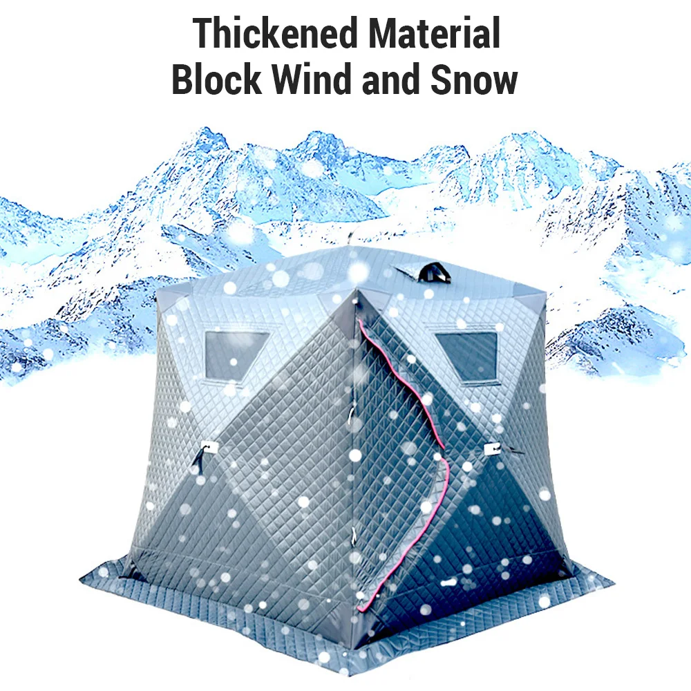 Insulated and Thickened Outdoor Camping Ice Fishing Tent, Quick to Set Up, Designed for 5 - 8 People for Winter Fishing.