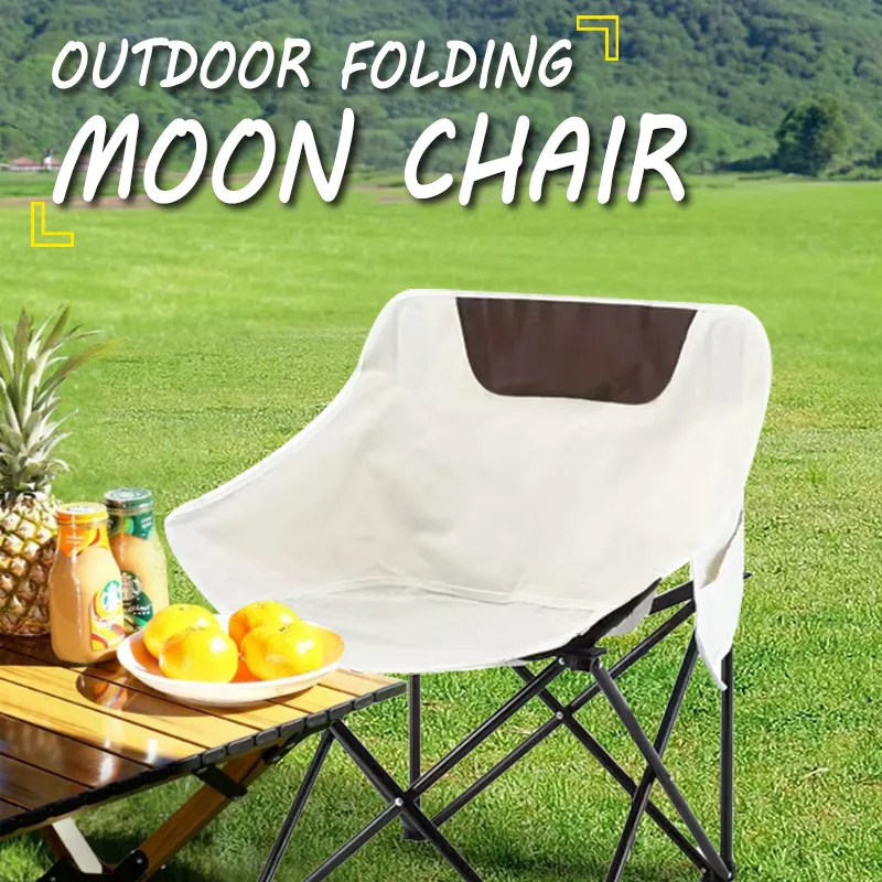 Low Backrest Moon Chair, an Outdoor Picnic and Camping Folding Chair that Can Also Be Used as a Fishing Bench.