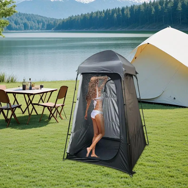 Pop Up Outdoor Camping Shower Tent, a Pop Up Changing Room and Bath Tent Shelter Made of Silver Coated Cloth, Folding and Waterproof, and Oversized.