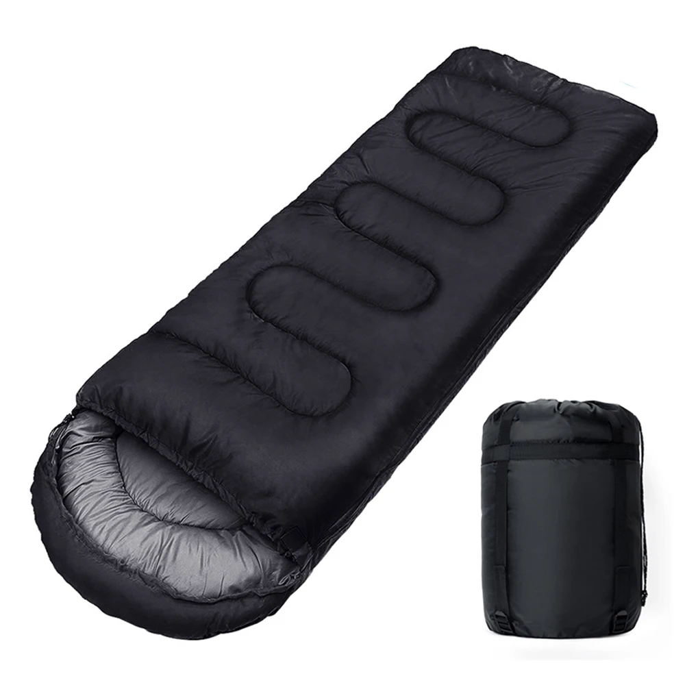 Lightweight 4-Season Outdoor Cotton Sleeping Bag with a Warm Envelope Design, Great for Backpacking.