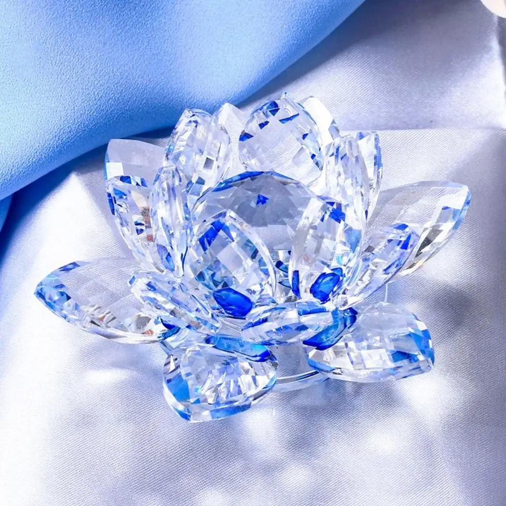 Crystal Lotus Flower: Glass Craft for Home and Wedding Decor, Paperweight, and Souvenirs