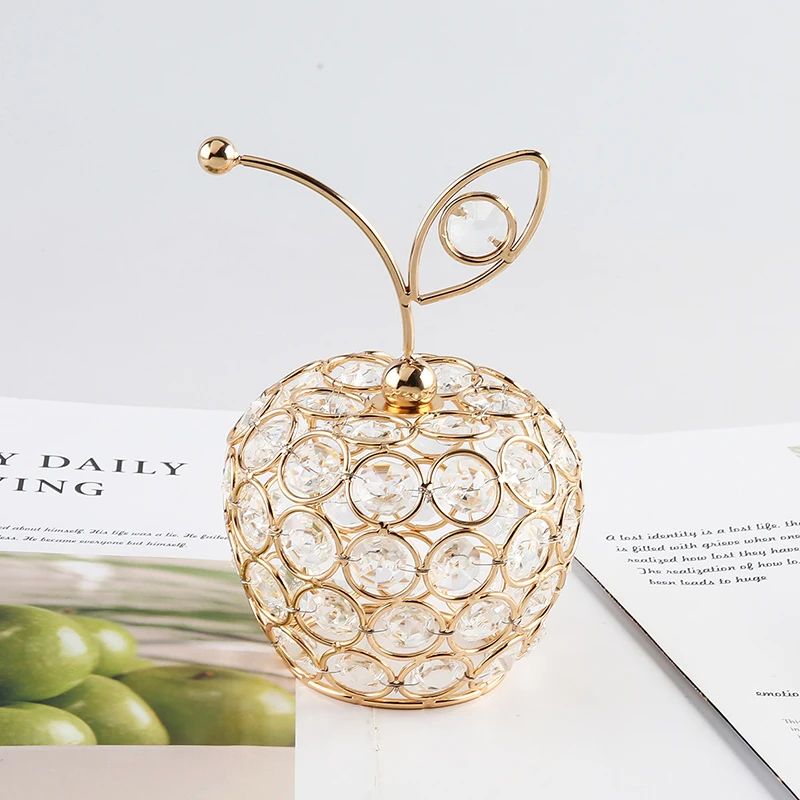 Glittering Crystal Apple: Rhinestone Pineapple Miniatures for Home Decor and Photography Props