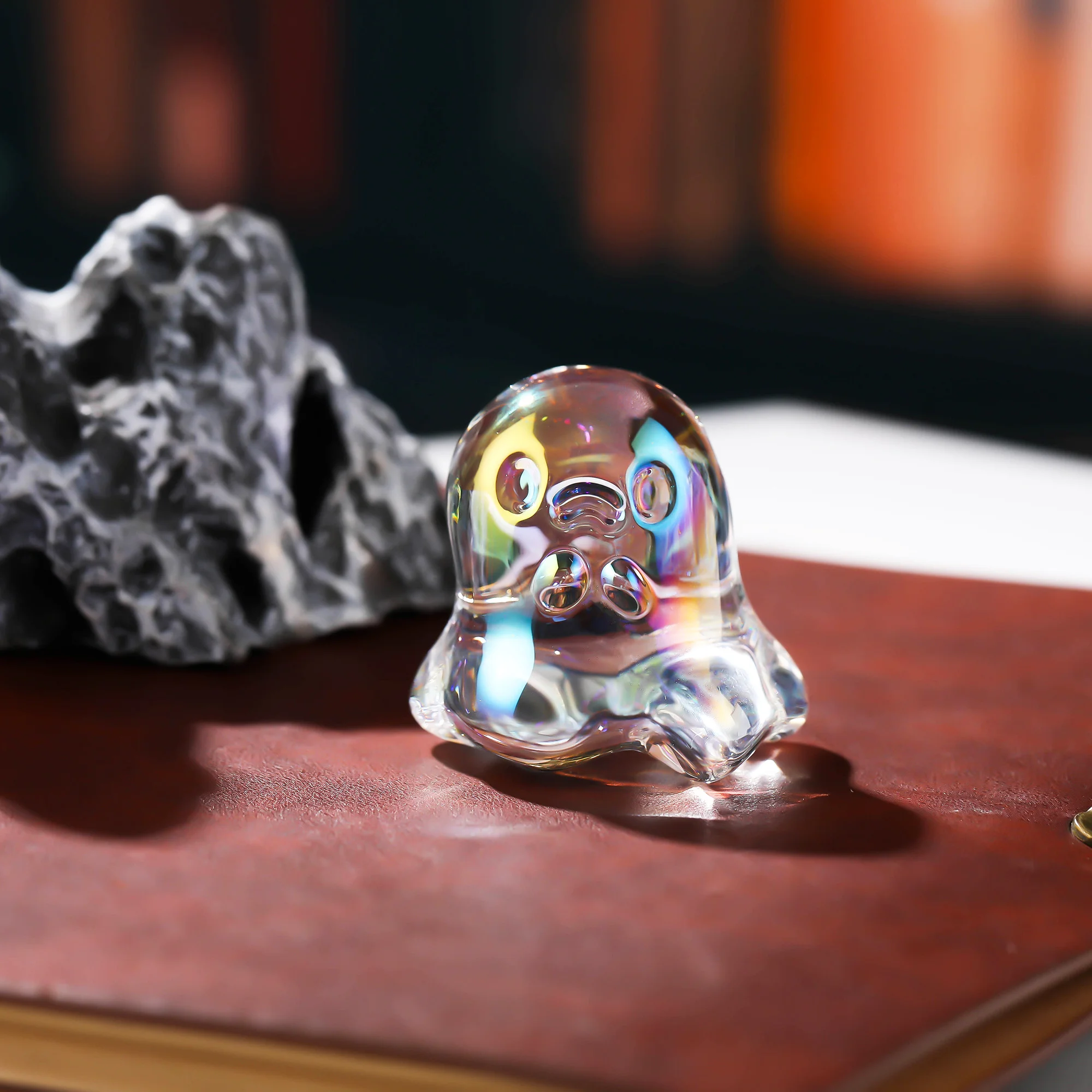 Crystal Ghost Statue: Spooky Home and Office Decor...