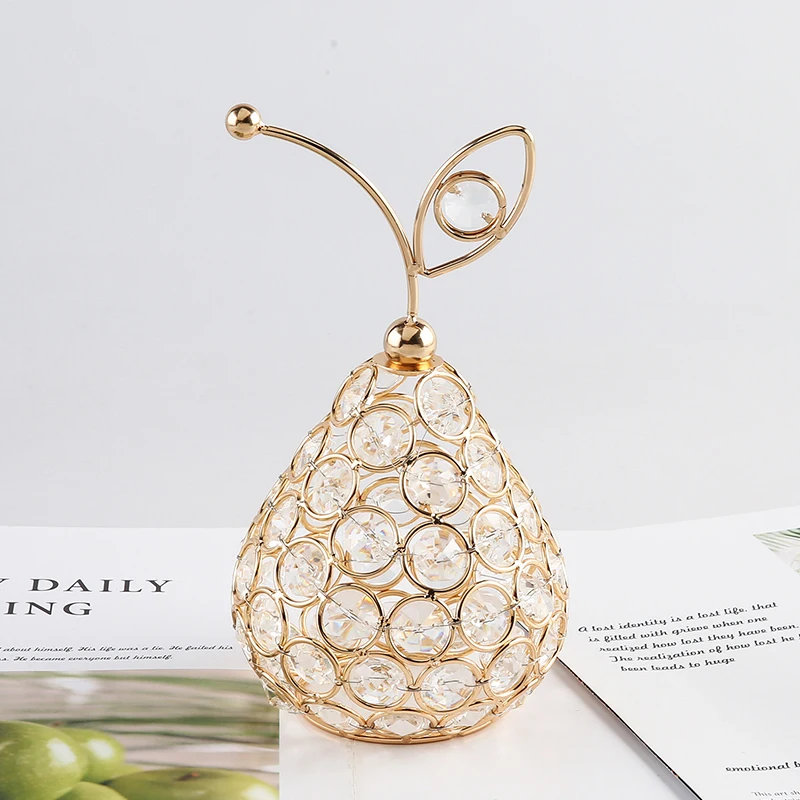 Glittering Crystal Apple: Rhinestone Pineapple Miniatures for Home Decor and Photography Props