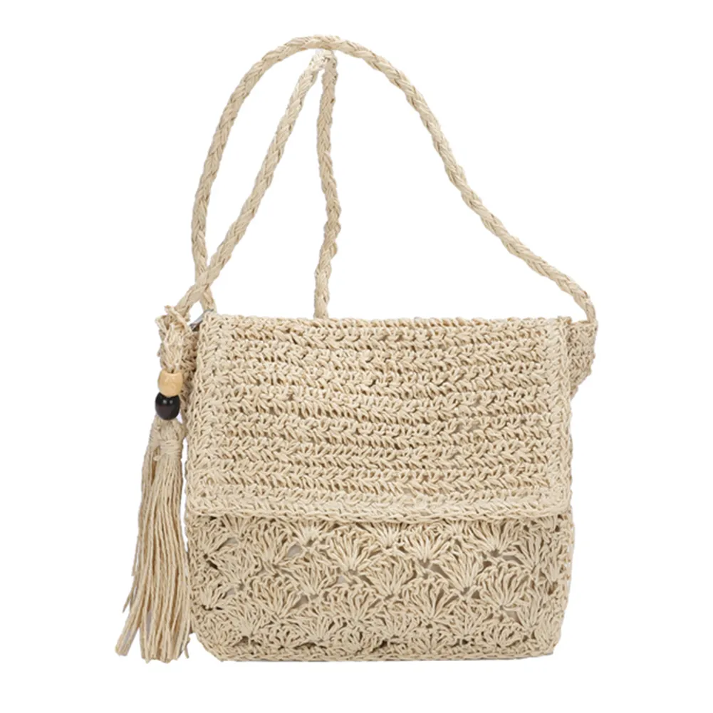 Summer Beach Bag: Handwoven with Tassels, Ideal for Casual Outings