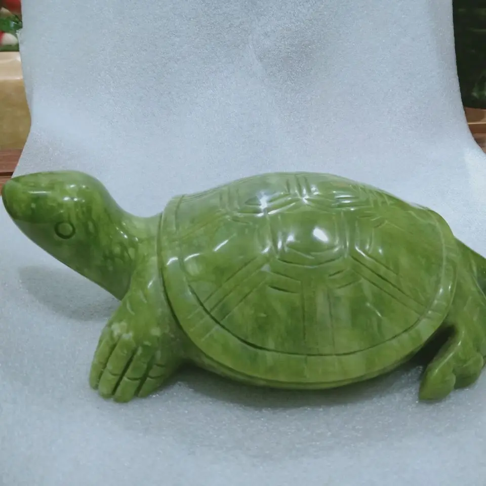 Natural Blue Jade Turtle Ornament: Home Decoration