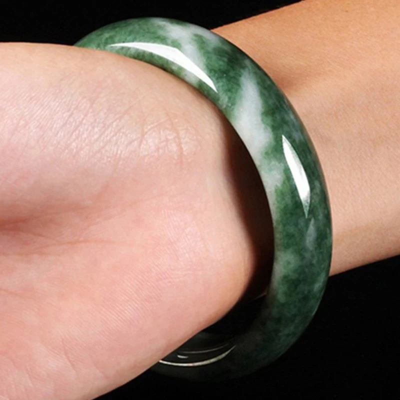 Natural Emerald Oil Cyan Jade Bracelet: Original C...