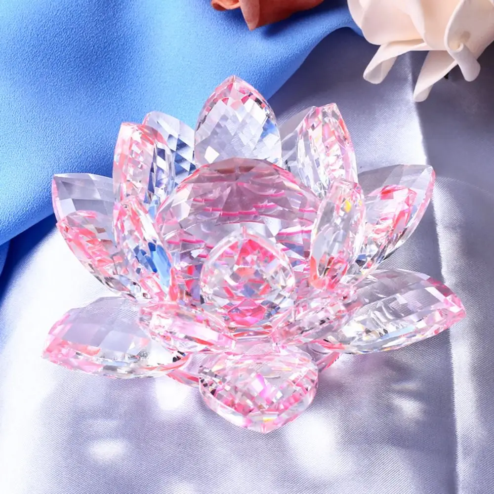 Crystal Lotus Flower: Glass Craft for Home and Wedding Decor, Paperweight, and Souvenirs