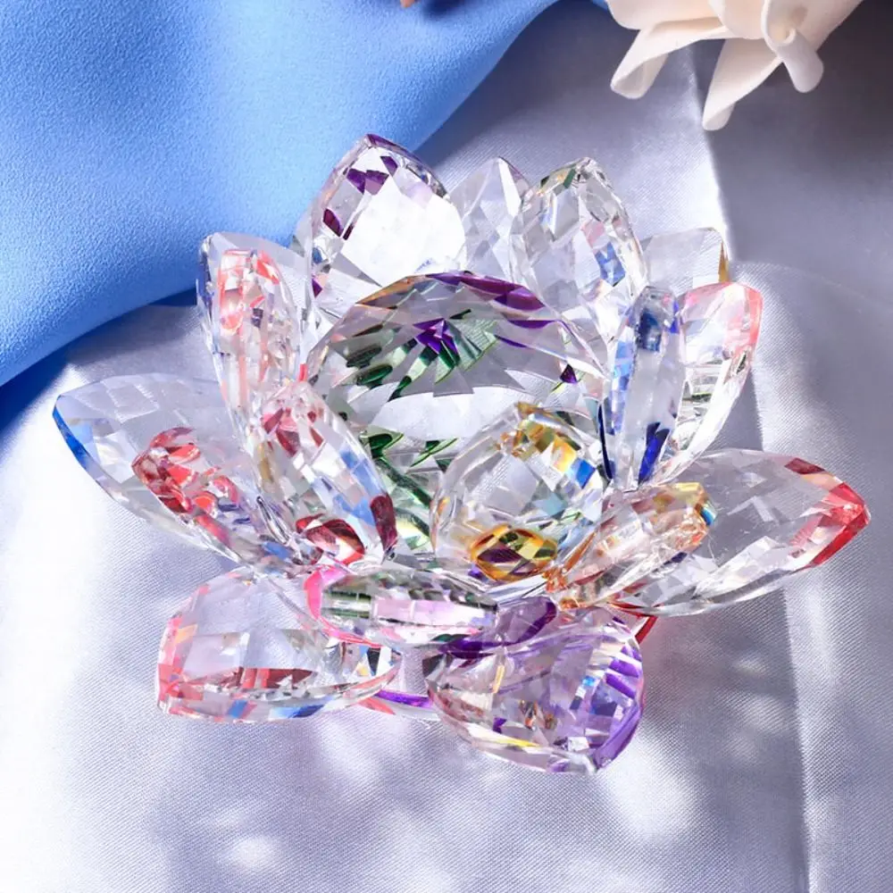 Crystal Lotus Flower: Glass Craft for Home and Wed...