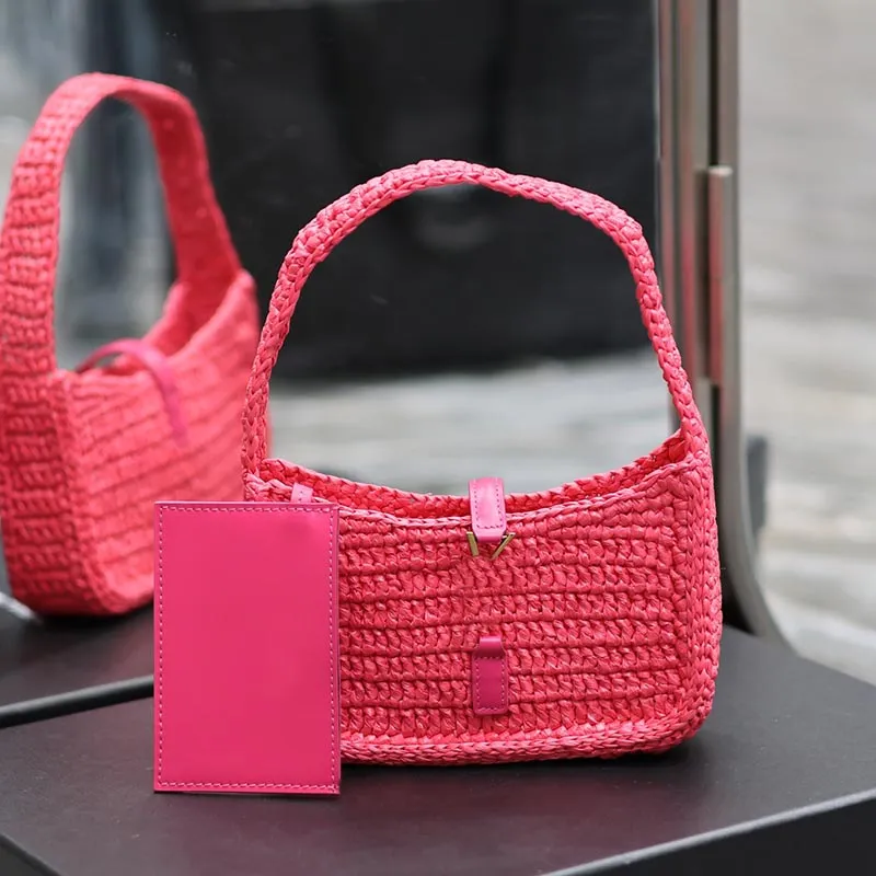 High-Quality Hand-Woven Straw Hobo Bag: Beach Purs...