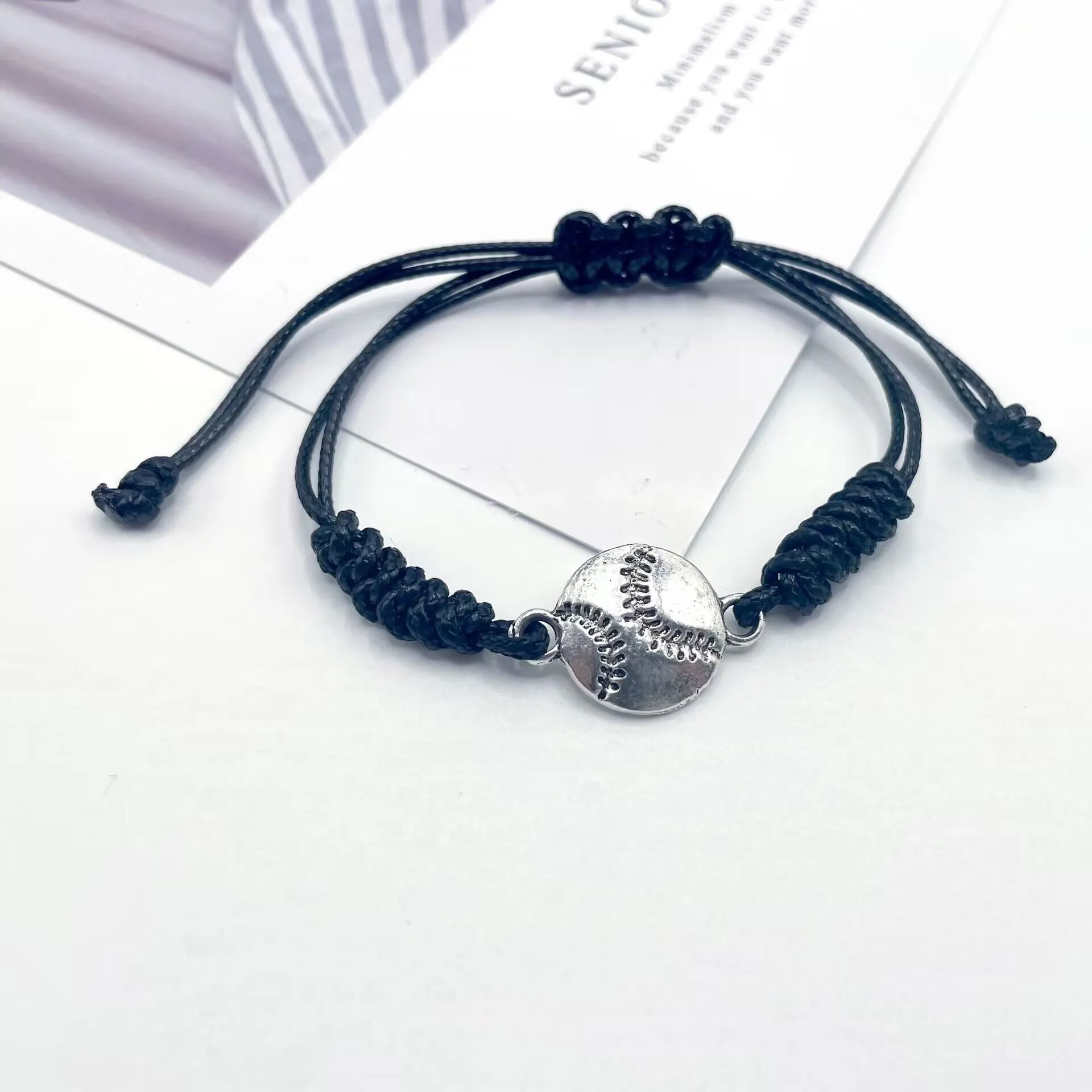 Hand-Woven Alloy Bracelet for Men and Women, Baseb...