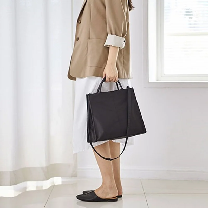 Simple Nylon Business Briefcase Female Lightweight Waterproof Handbag Student Shoulder Slung Briefcase