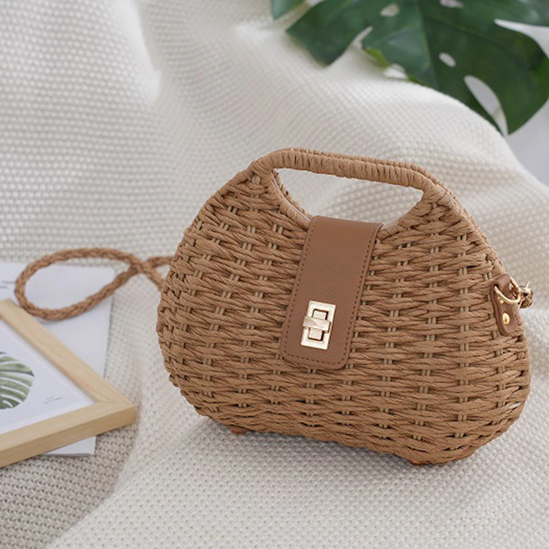 Women's Straw Handbag Versatile Shoulder Crossbody Bag