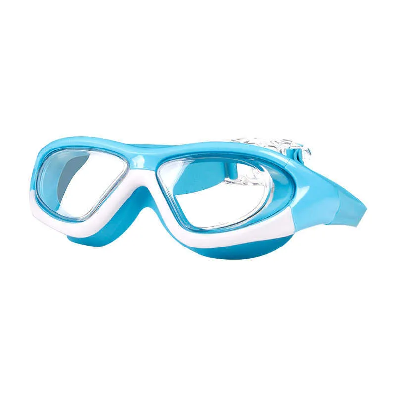 Goggles Children's Set Children's Goggles Boys' Waterproof And Anti Fog High-Definition Glasses Girls' Large Box Swimming Cap