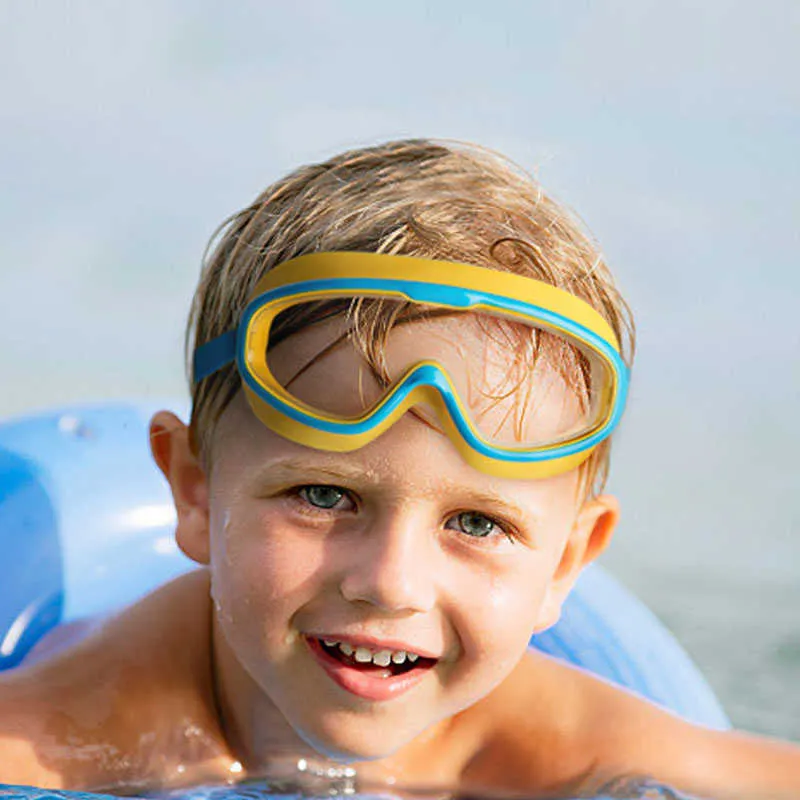 Goggles Swim Glasses New Children's Big Frame Goggs Waterproof And Anti-Fog Hd Boys And Girls Safety Protection