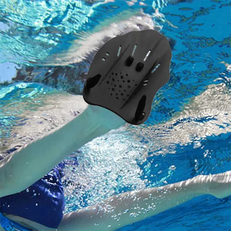 Swimming Training Paddles Swim Hand Paddles Snorkeling Diving Gloves Fin Flipper Sports Silicone Palm Adjustable Straps