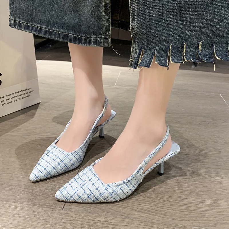 Pointed High-Heeled Sandals For Women, Hollow Heel Half-Toe Single Shoes, Fashionable And Versatile Casual Shoes