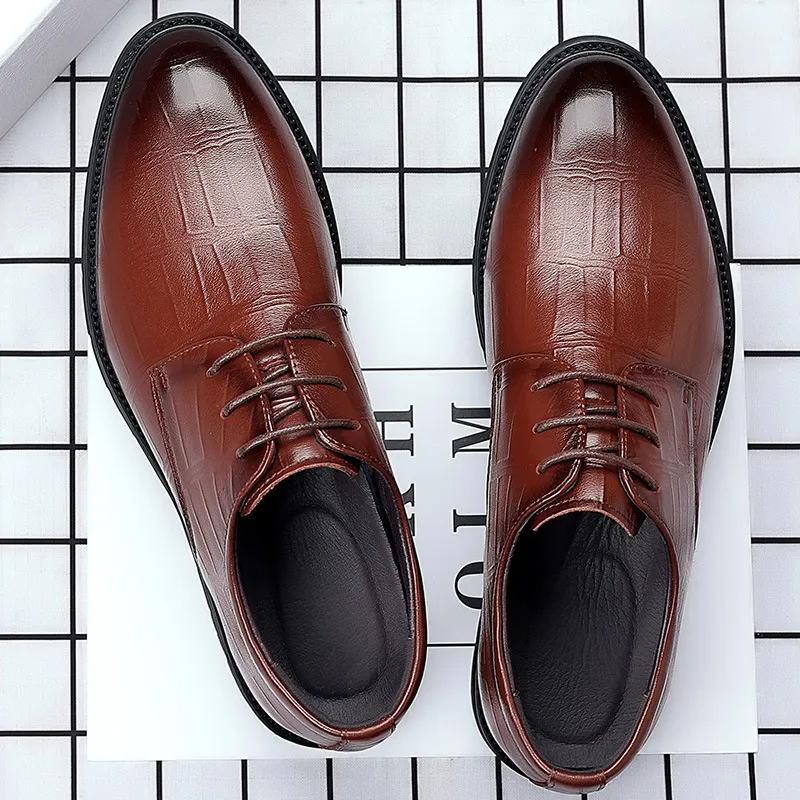 Men's Genuine Leather Shoes Square Toe Business Dress High-end Mens Formal Shoes Breathable Comfortable Shoes