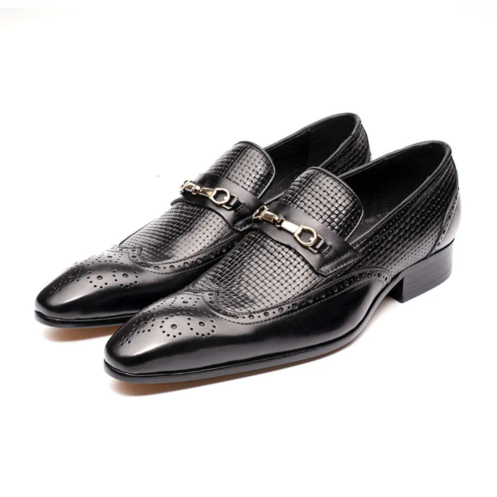 Fashion Business Casual Genuine Leather Shoes Handmade Party Wedding Wear Men Office Dress Shoe