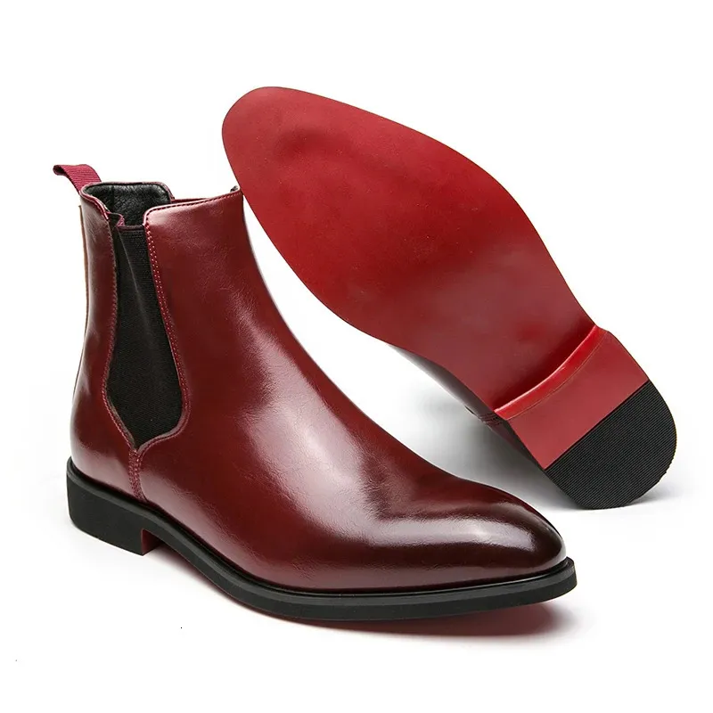 Chelsea Boots For Women Business Round Toe Slip-On Red Sole Ankle Footwear