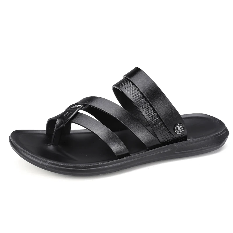Men Slippers Leather Fashion Summer New Men Casual...