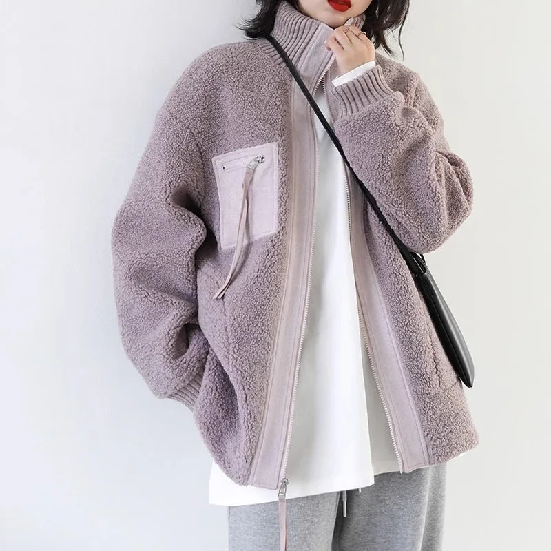 Women's Autumn And Winter Loose Woolen Coat With S...