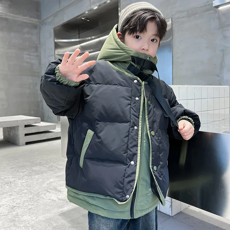 Winter Warm Boys Contrast Color Stitching ...