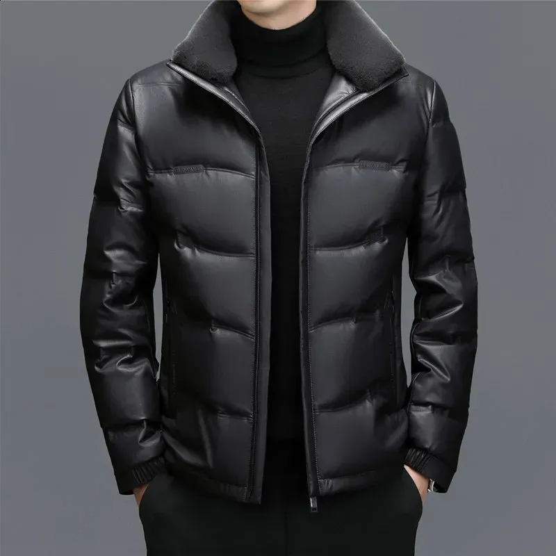 Winter Mens Sheepskin Down Jacket ...