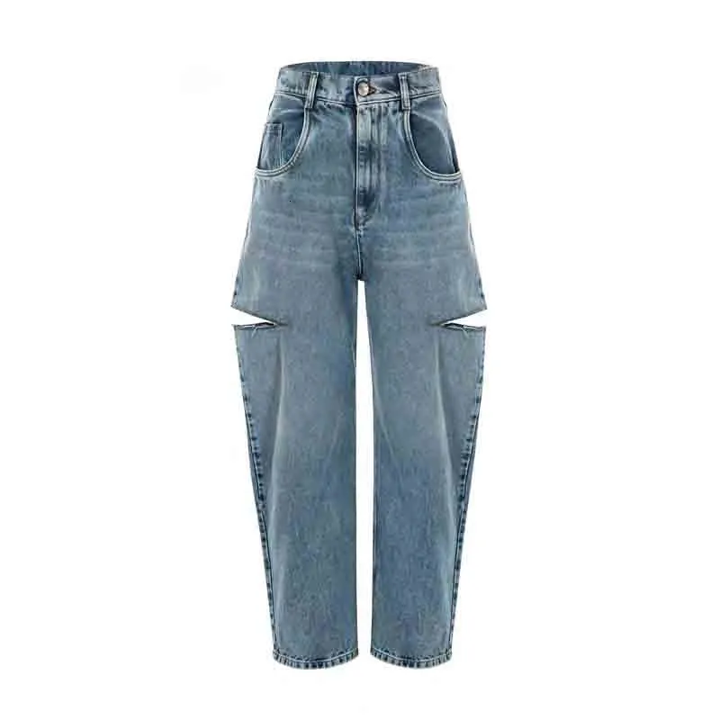 Women's Jeans Women Straight ripped Casual Knife C...