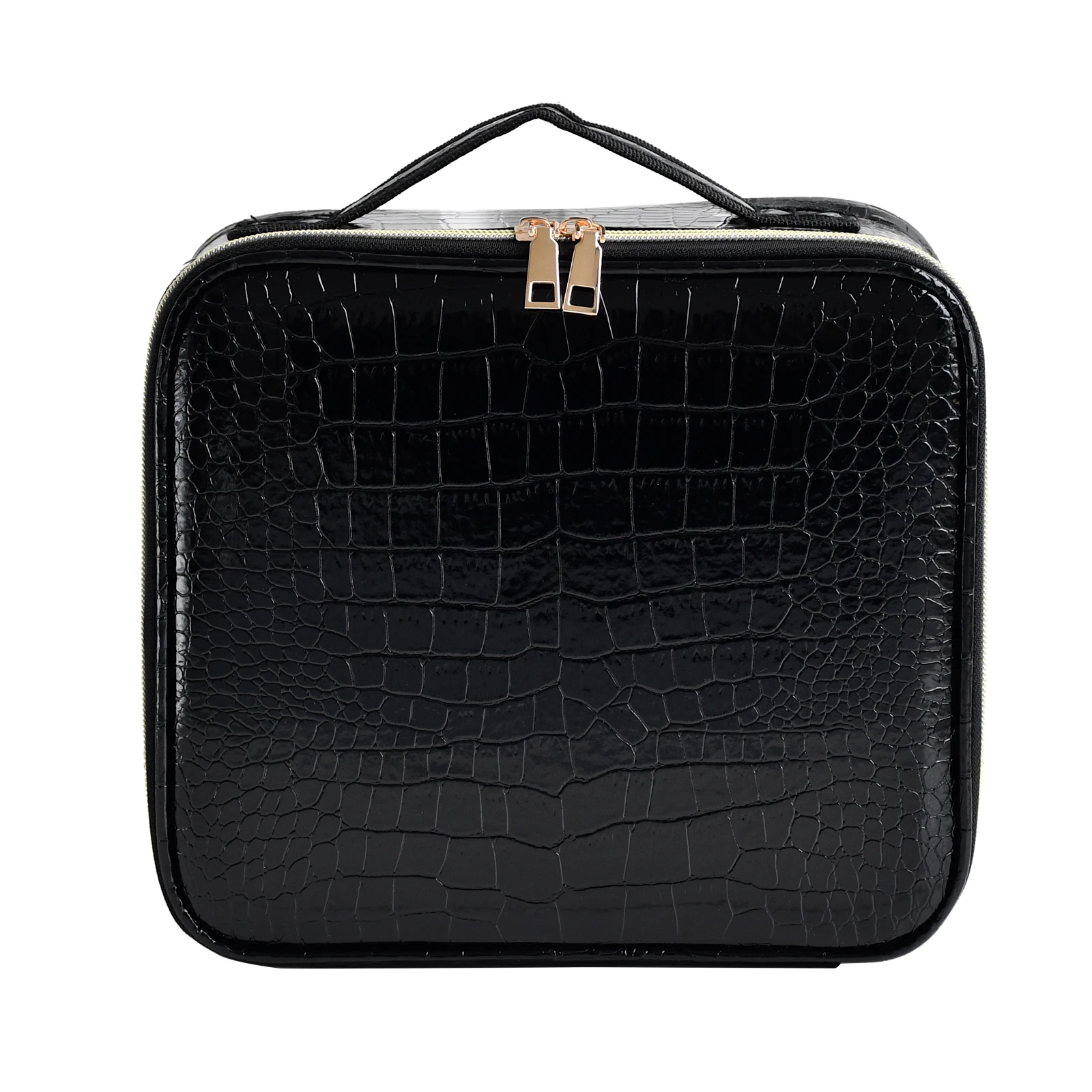 Crocodile Pattern Cosmetic Bag Partition Multi Functional Portable Travel Storage Makeup Case