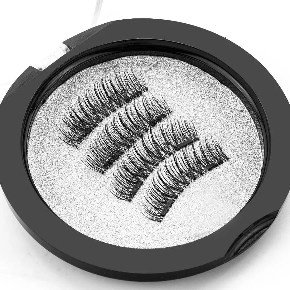 3D Double Magnetic Eyelashes Magnet False Eyelashes Full Strip Magnetic Cilia Eyelash LashesHair Reusable Fake Eye Lashes