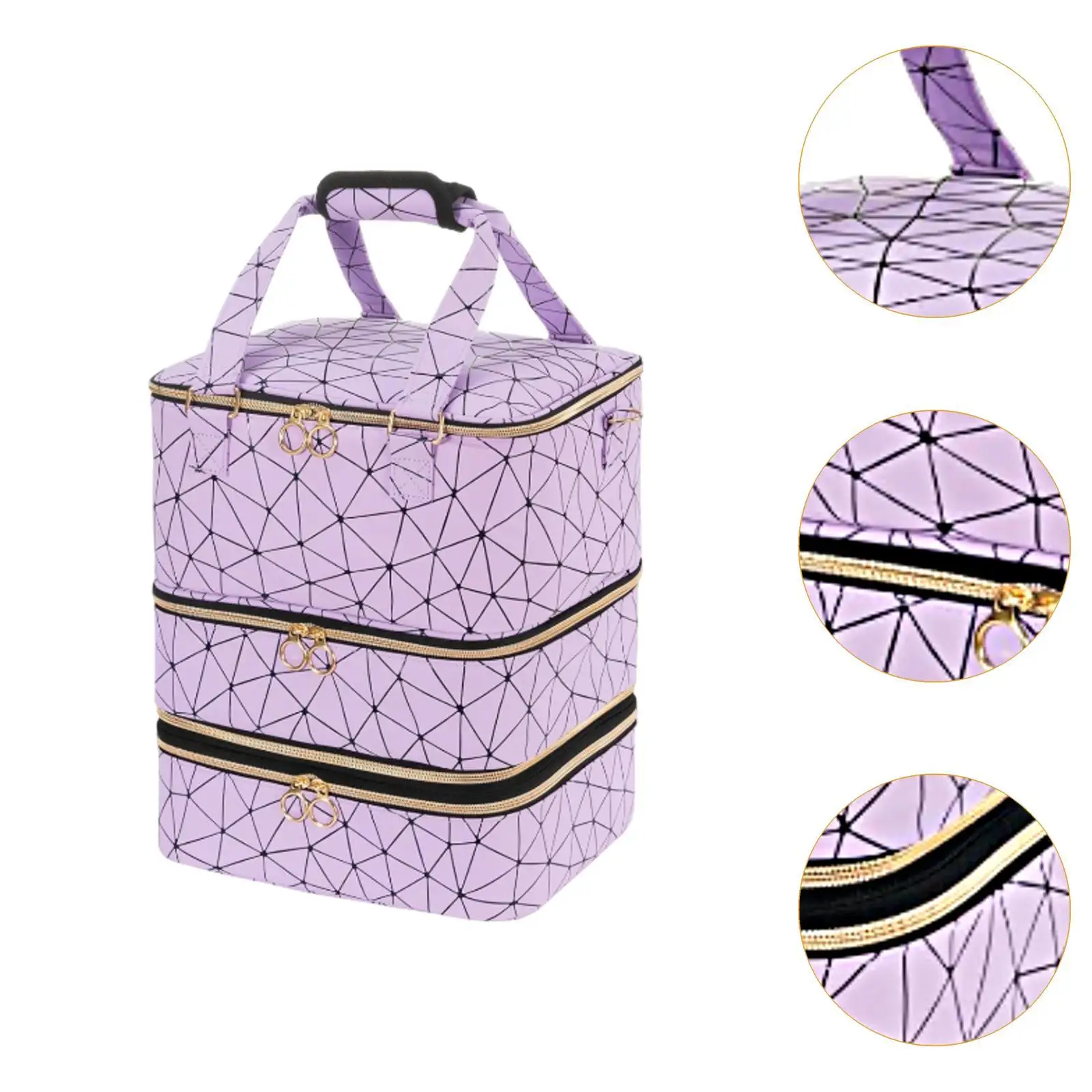 Cosmetic Case,3 Layer,Storage Travel Container Holds Manicure Tools Makeup Carrying Bag