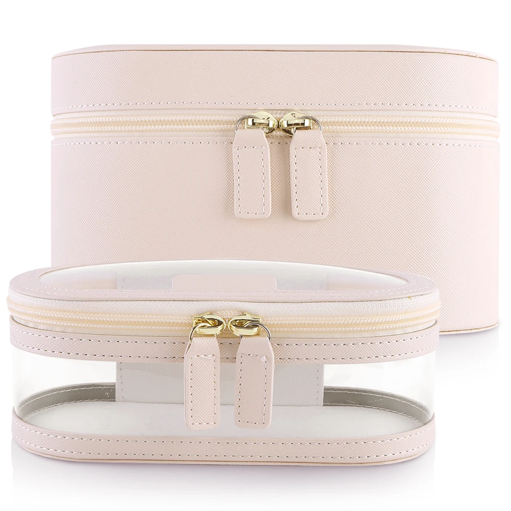 2Pcs PU Makeup Bag S...