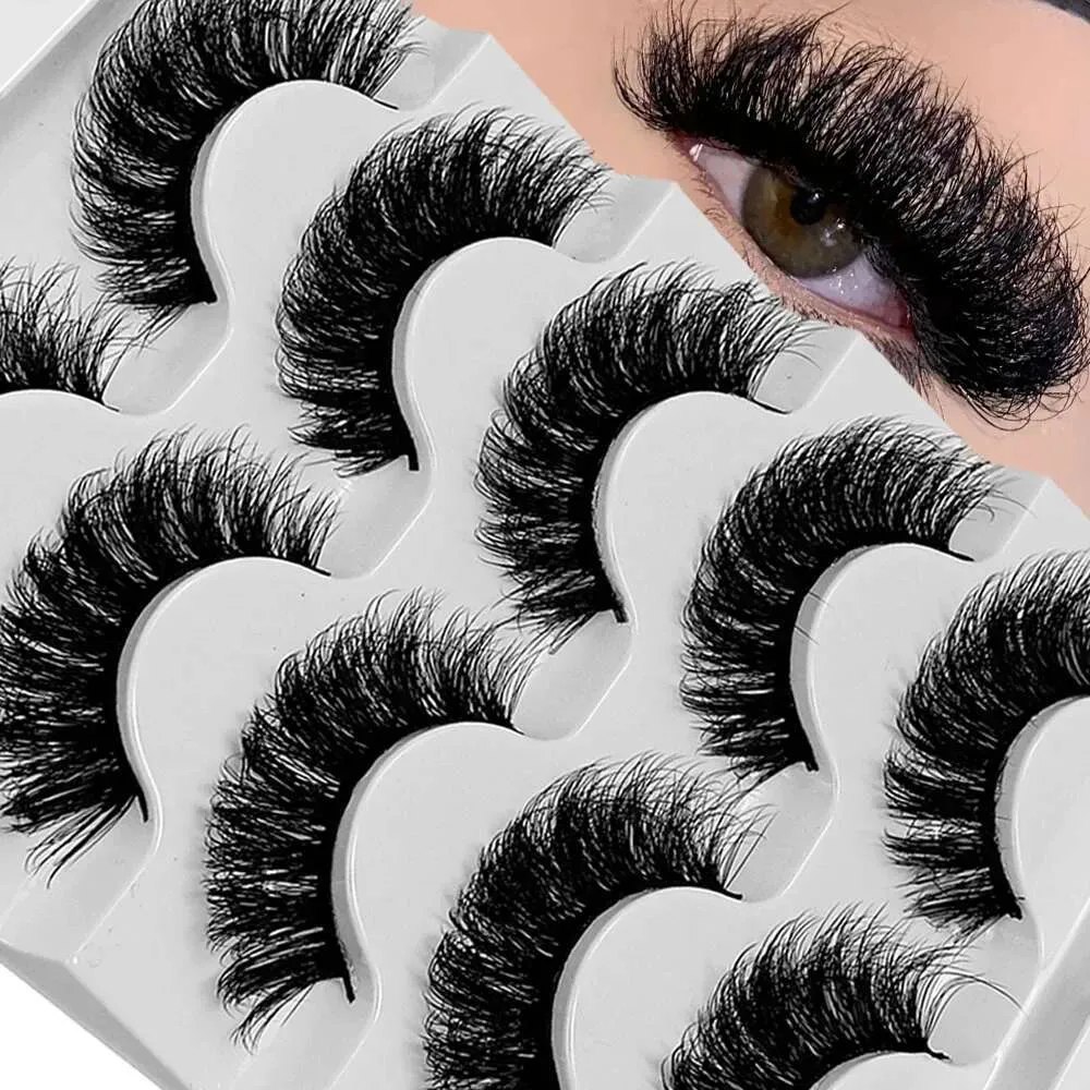 Cat Eye Eyelashes 3D False D Curg Fluffy Soft Cross Manga Lashes Wispy Natural Eyelash Extension