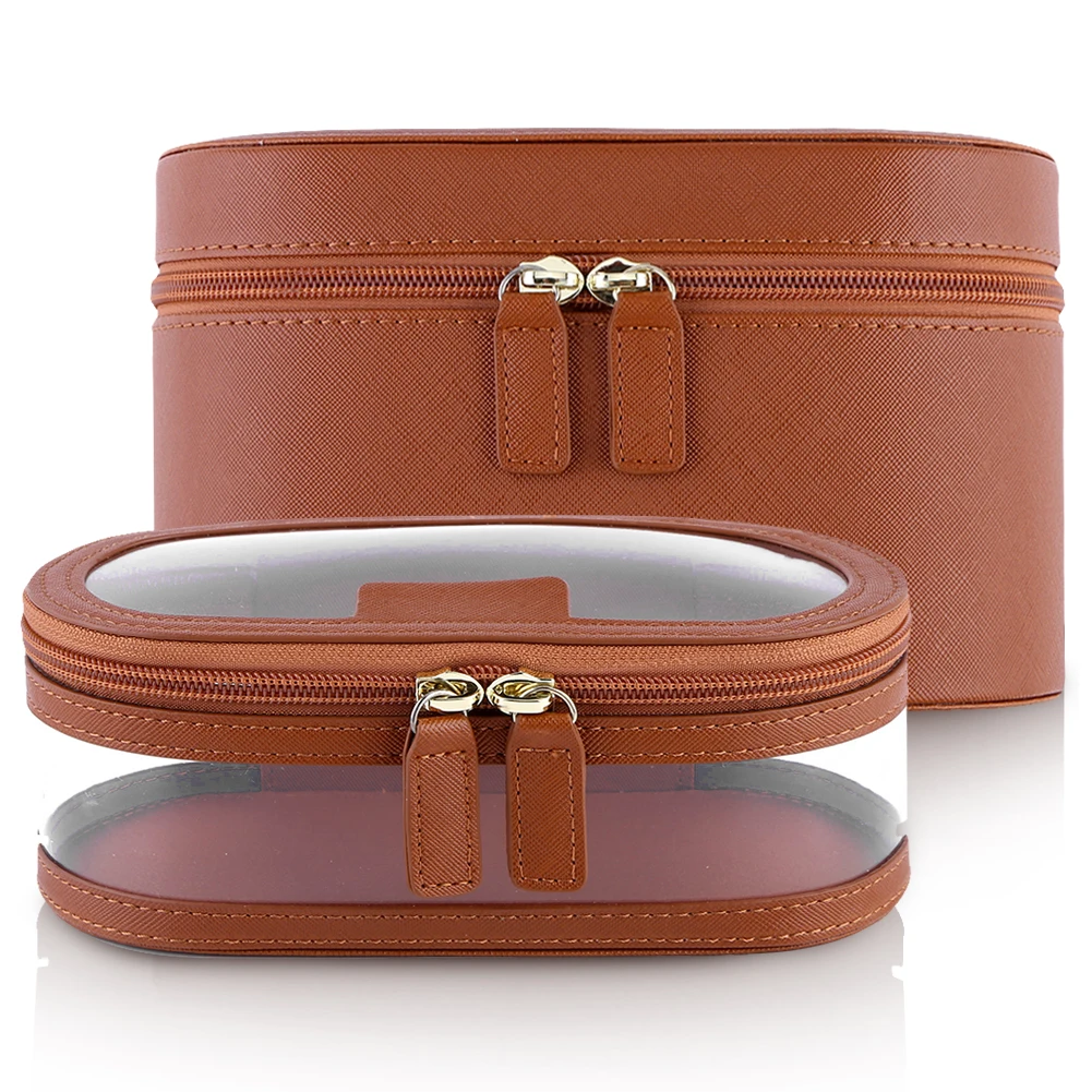 2Pcs PU Makeup Bag S...