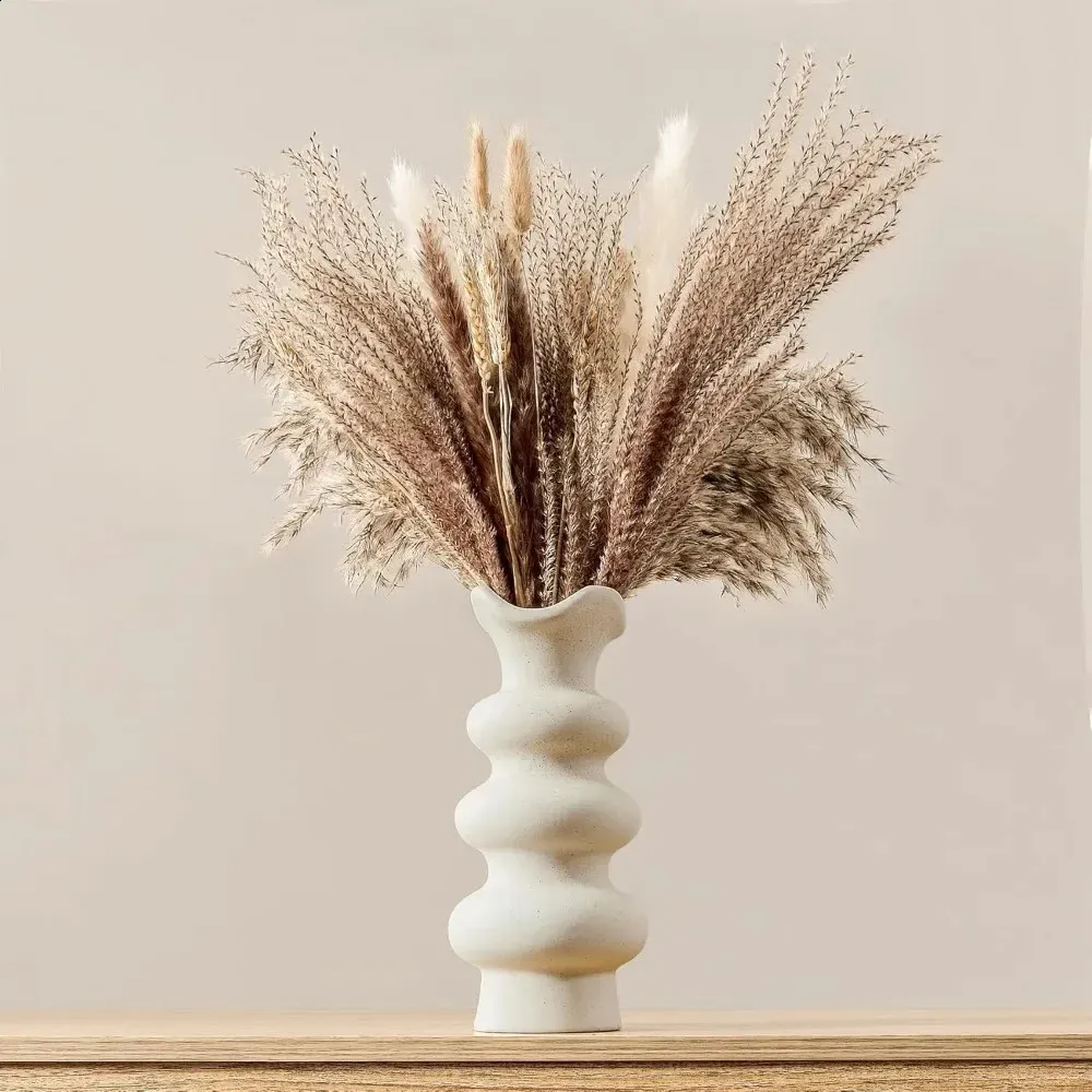 Modern Decorative White Ceramic Vases For Home Decor Abstract Minimalist Vase