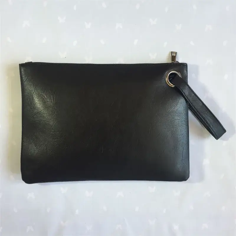 Fashion Solid Women's Clutch Bag Leather Women Env...