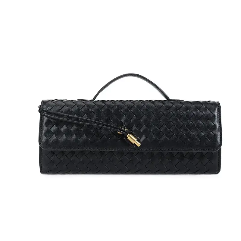 New Hand-woven Soft Pu Leather Single Shoulder Bag...