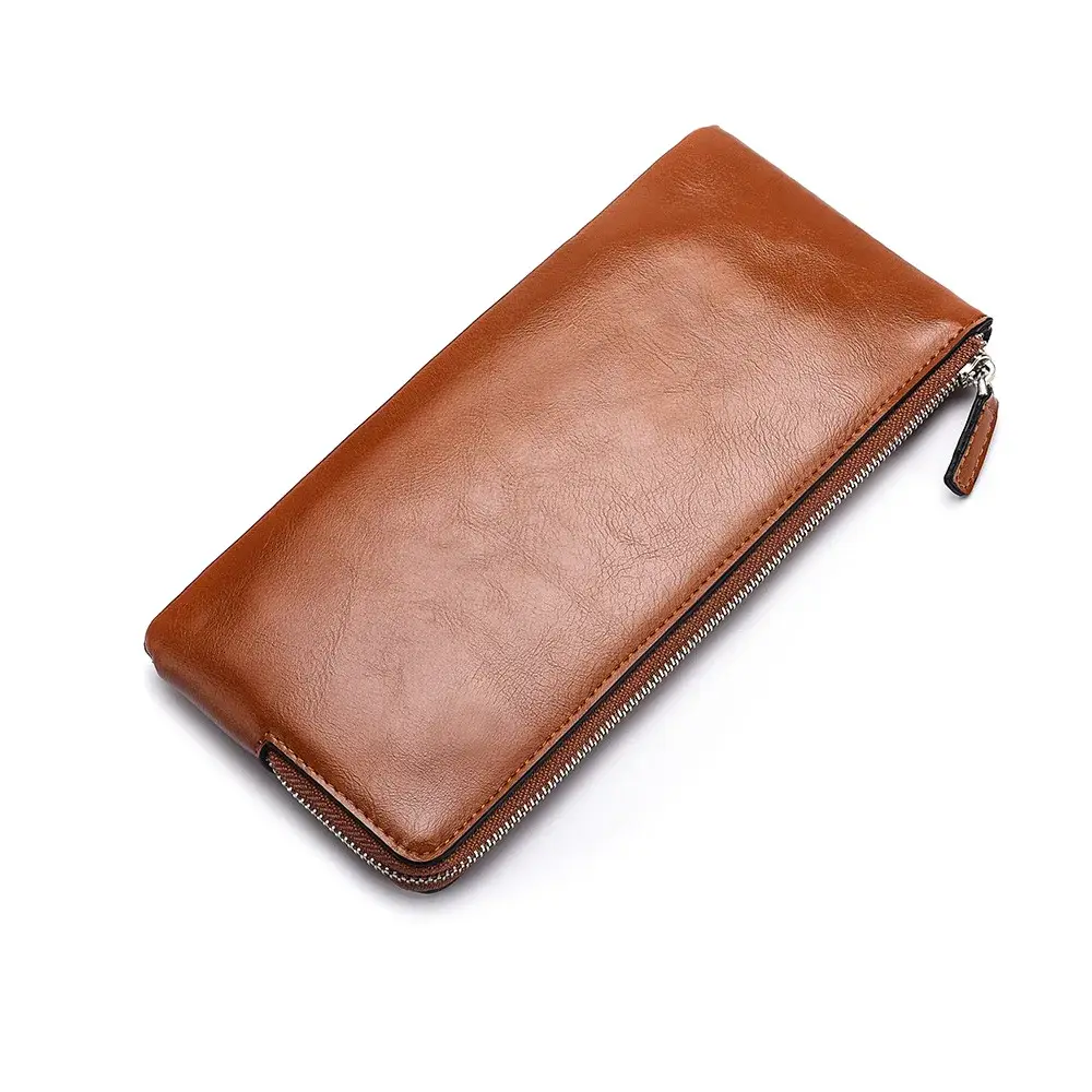 New Men Solid Long Wallet Handbag For Male Zipper Coin Purse Mobile Phone Bag Card Holder Business Clutch Wallets High Quality