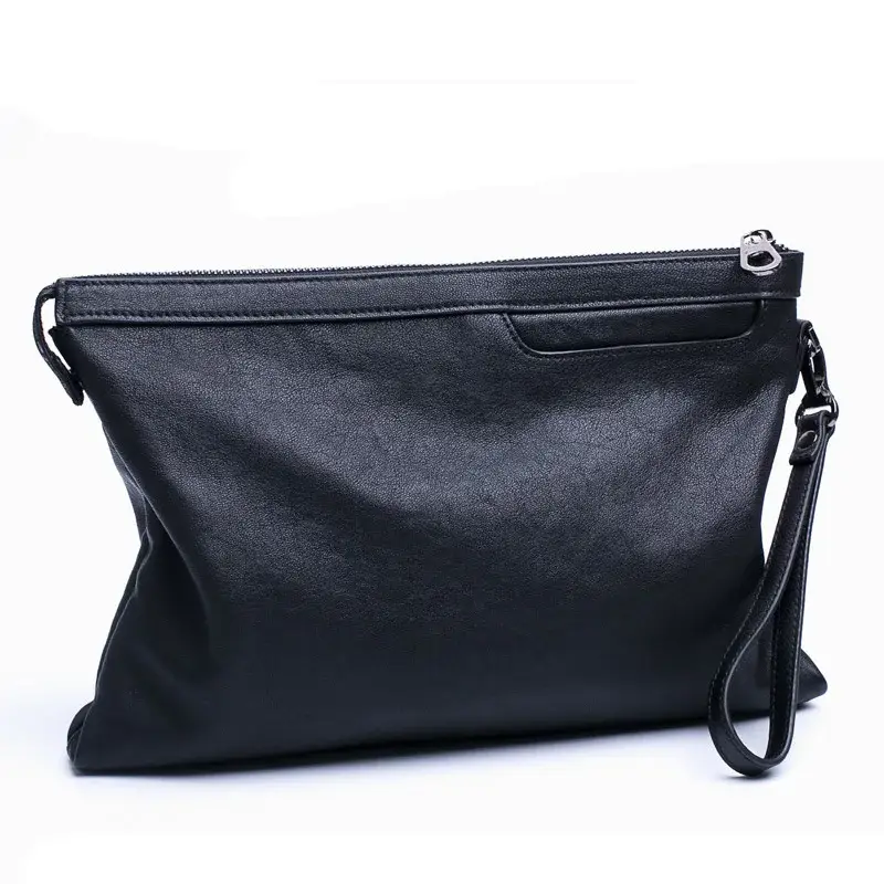 Hand Bag Men Black Soft Sheepskin Clutches For Men...