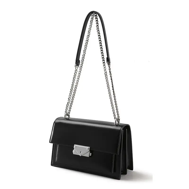 Style Simple And Exquisite Leather Chain Crossbody Small Square For Women's Niche High-end Shoulder Armpit Bags Female