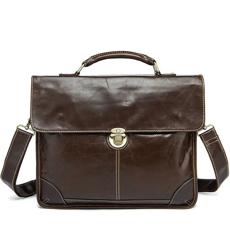 Genuine Leather Men Laptop Bags Notebook Computer ...