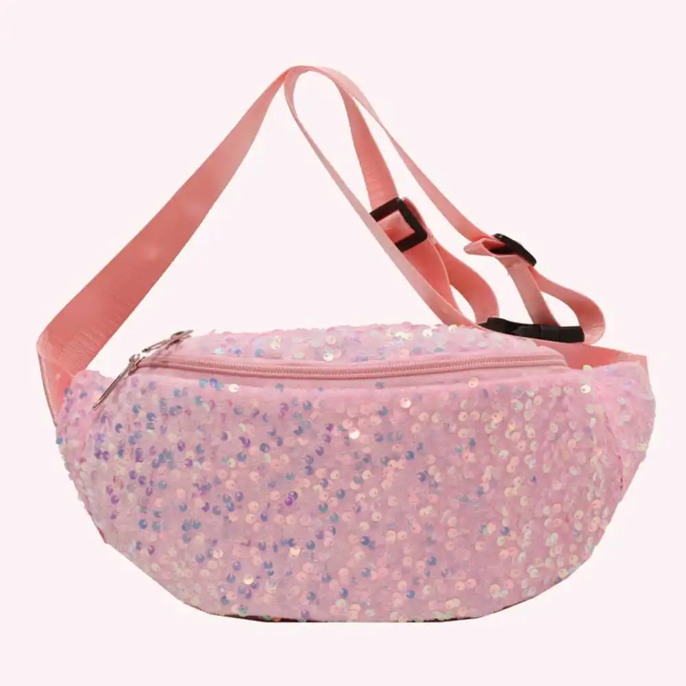 Women Solid Shoulder Bag PU Leather Sequin Fashion...