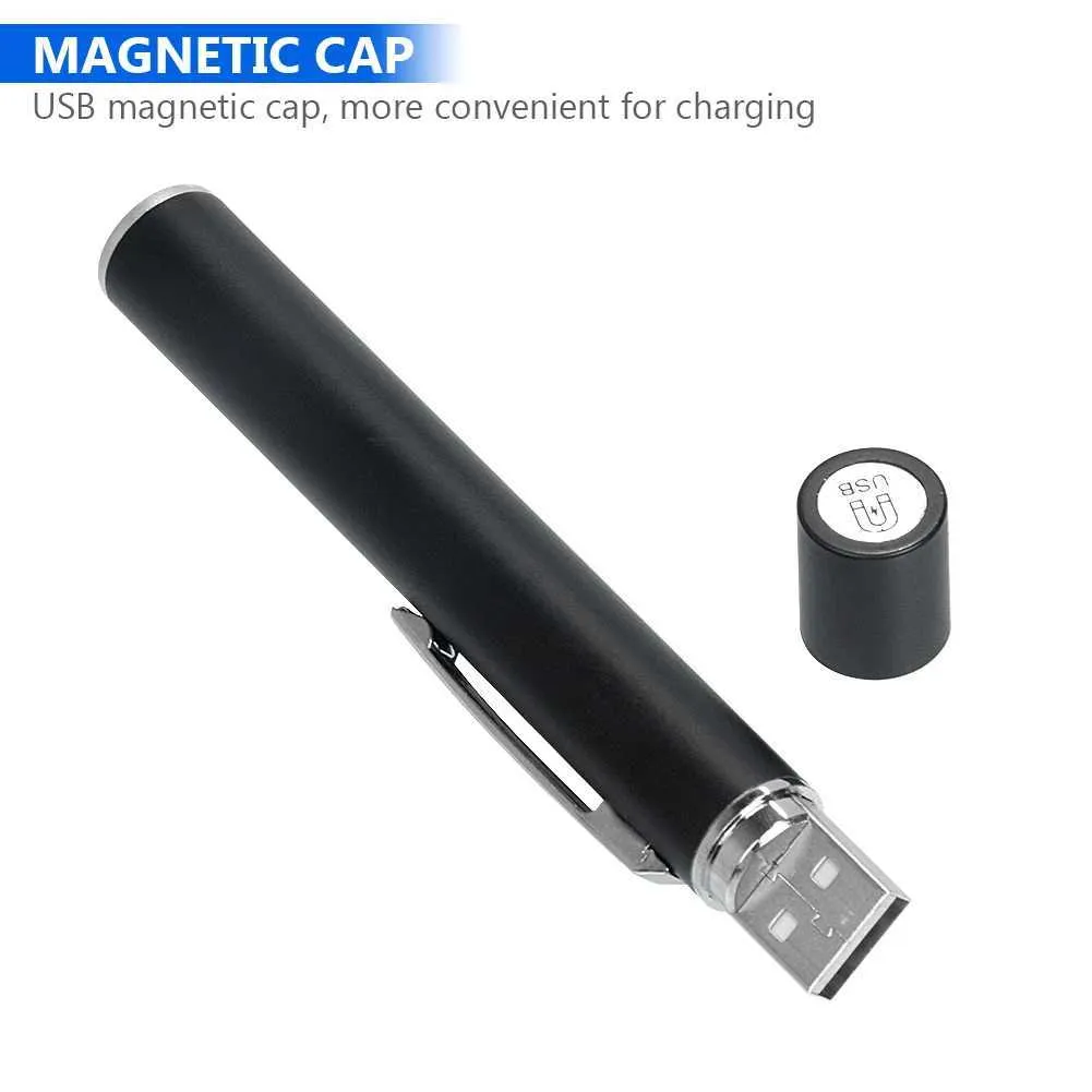 3-In-1 Mini Red Laser Pointer Pen Usb Charging 3-In-1 Red Light+White Led Flashlight+Uv Flashlight Cat Pet Toy