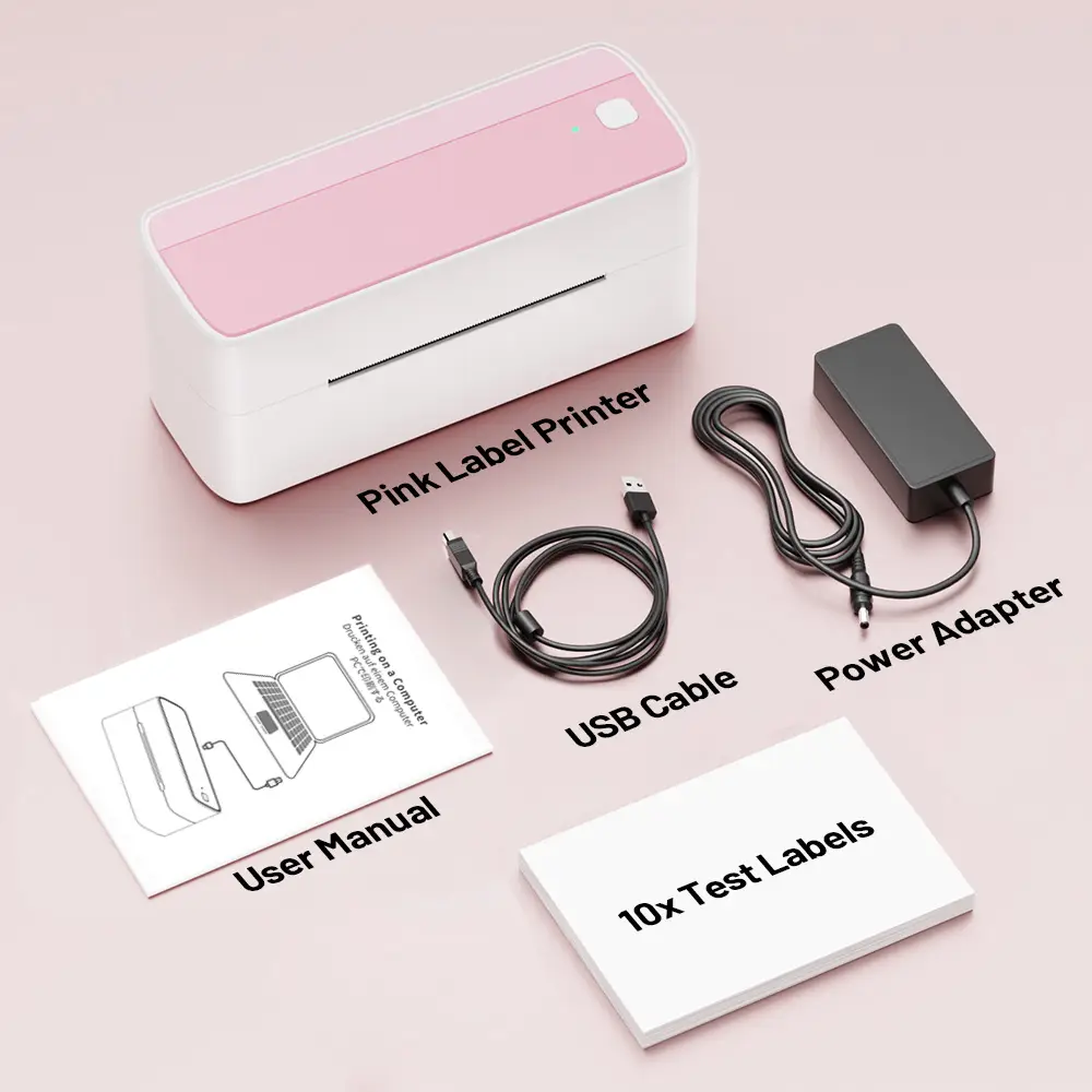 Shipping Label Printer Bluetooth Wireless Thermal Label Printer Compatible with iPhone Android Mac Windows